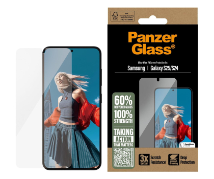 Szkło i folia ochronna PanzerGlass Ultra-Wide Fit do Samsung Galaxy S25